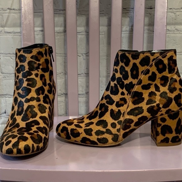 FLORIANN CALF HAIR ANIMAL PRINT ANKLE BOOTS BRAND NEW - Picture 5 of 9